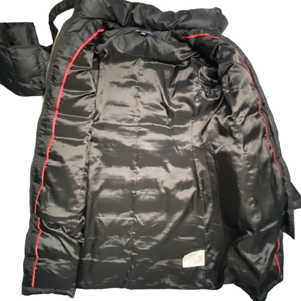 Brooks Brothers Down 346  Belted Puffer Parka Jacket Black L - Picture 8 of 13